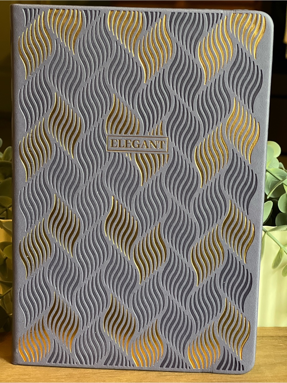 Elegant Embossed Gold & Gray Notebook